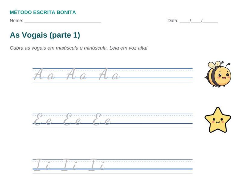 Sílabas com B — caderno Vogais e Sílabas