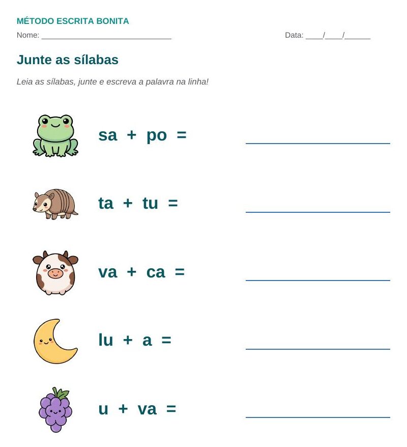 Frases cursivas — caderno Frases Cursivas